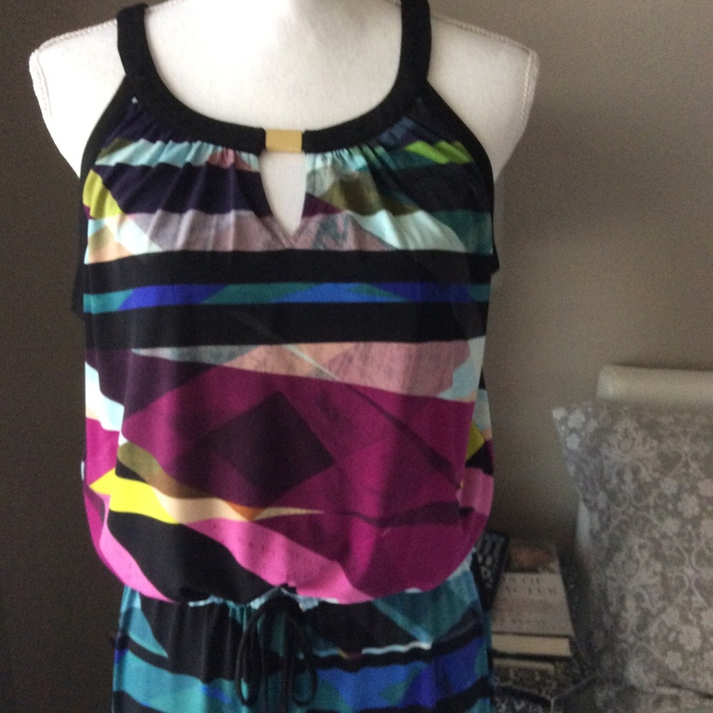 Maxi drawstring waist dress